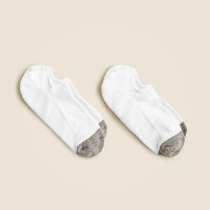 NWT J.Crew Men's No-Show Socks Two-pack White Gray Small-Medium Cotton Blend